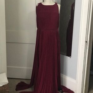 Wine Khaleesi Gown Floorlength with Slits
